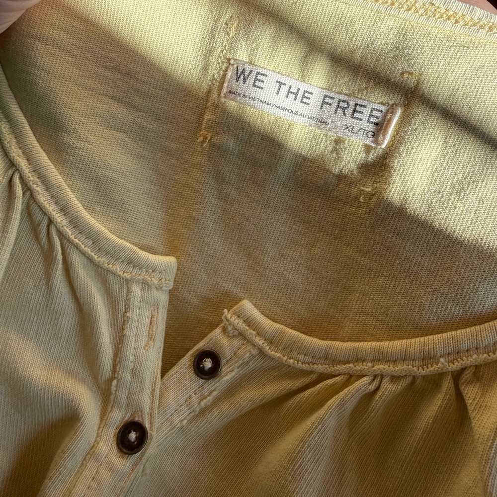 Free People Soft Yellow Blouse - Picture 3 of 3